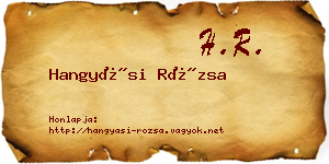 Hangyási Rózsa névjegykártya